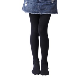 EVERSWE Girls Tights, Semi Opaque Footed Tights, Microfiber Dance Tights 40Den (Black,5-7)