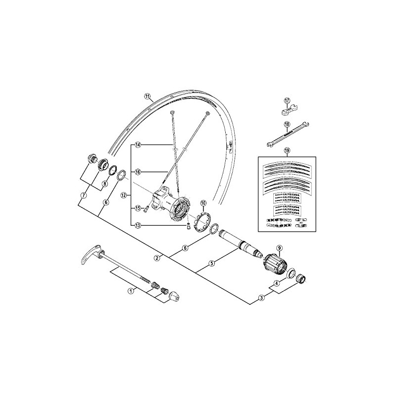 Shimano FH-M525-A Y3SP98100 Repair Parts, Free Body Assembly