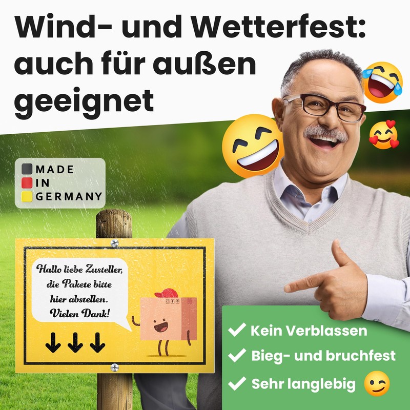 DankeDir! Pakete bitte hier abstellen – Sign 30 x 20