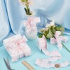 FINGERINSPIRE 9m Chiffon Plaid Ribbon 40mm Wide Pink Fabric Gingham