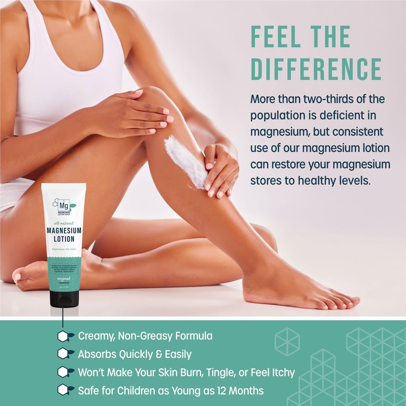 Unscented Magnesium Lotion for Sleep | 250mg per Teaspoon |