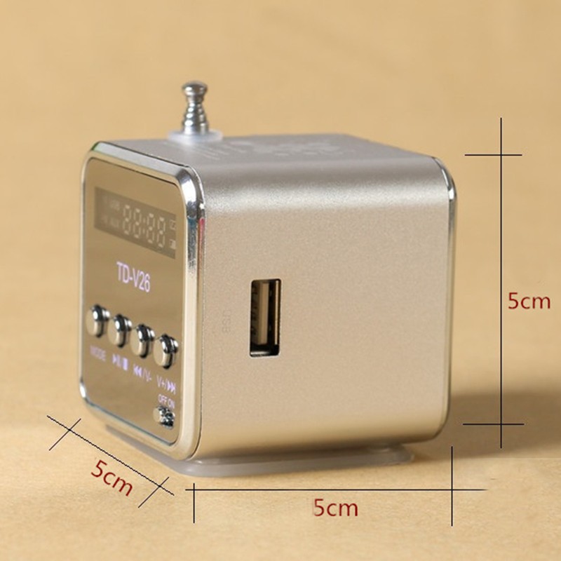 Portable TD V26 Digital Radio Speaker Mini FM Radio Receiver