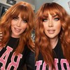 KOME Orange Wig with Bangs,Ginger Wavy Wigs for Women,Copper Shoulder