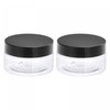 uxcell Round Plastic Jars with Black Screw Top Lid, 3oz/