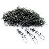 50 Power Swivels with Barrel Carabiner Fishing Accessories Fishing Carp Trout Eel Wobbler Spinner Blinker (Size 4)