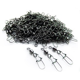 50 Power Swivels with Barrel Carabiner Fishing Accessories Fishing Carp Trout Eel Wobbler Spinner Blinker (Size 4)