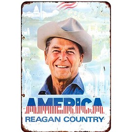 Ronald Reagan Country America Poster Reproduction Metal Sign 8 x 12