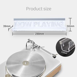 WHITEMOON Now Playing Vinyl Record Stand, Wall Mount Vinyl Record Display Rack with LED Light (Warm White Color)