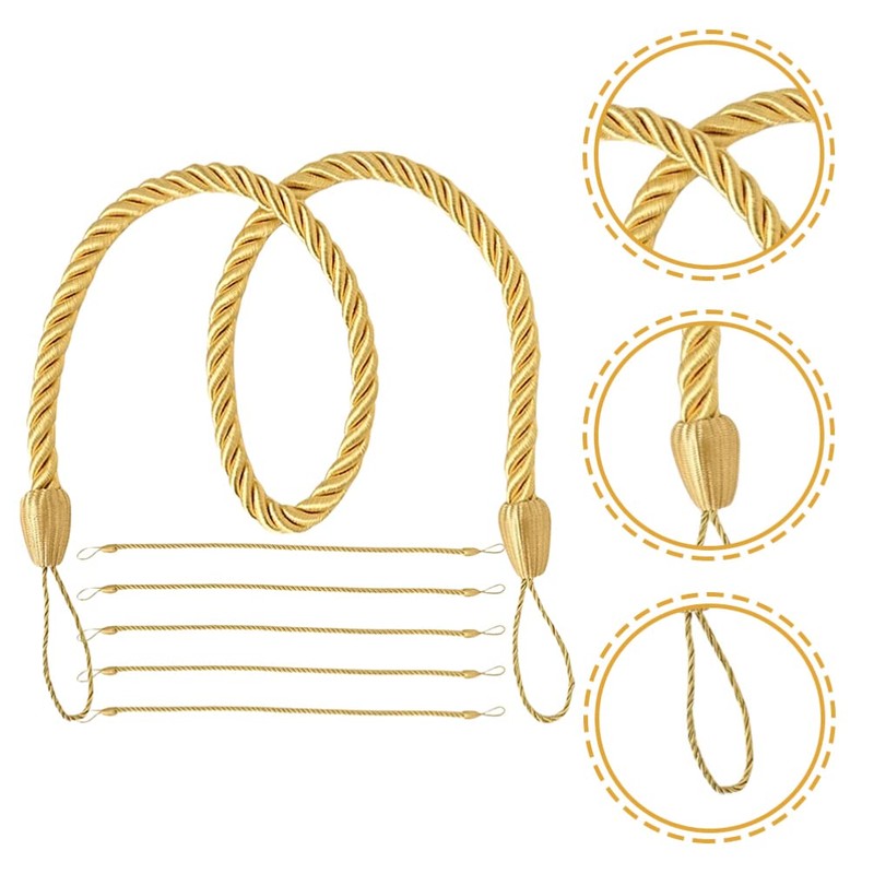 FOMIYES Curtain Tiebacks 6pcs Modern Decorative Rope Window Curtain Holdbacks