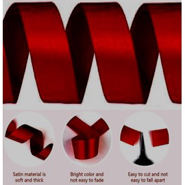 Maroon Red - 22-25 METRES X 6MM Satin Ribbon for Wedding Favour/Craft/Gift WRAP/Party/Events, Decoration, Cloth, SEW, Cars, Floral - GCS London