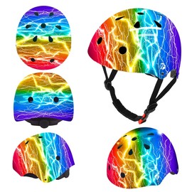 JEEFREE Adjustable Color Gradient Toddler Kids Bike Helmet for 3-5-8-14+Ages Girls Boys.Skateboard Bicycle Toddler Helmet 2-4 Years for Multi-Sports Cycling Scooter Inline Roller Skates Rollerblading