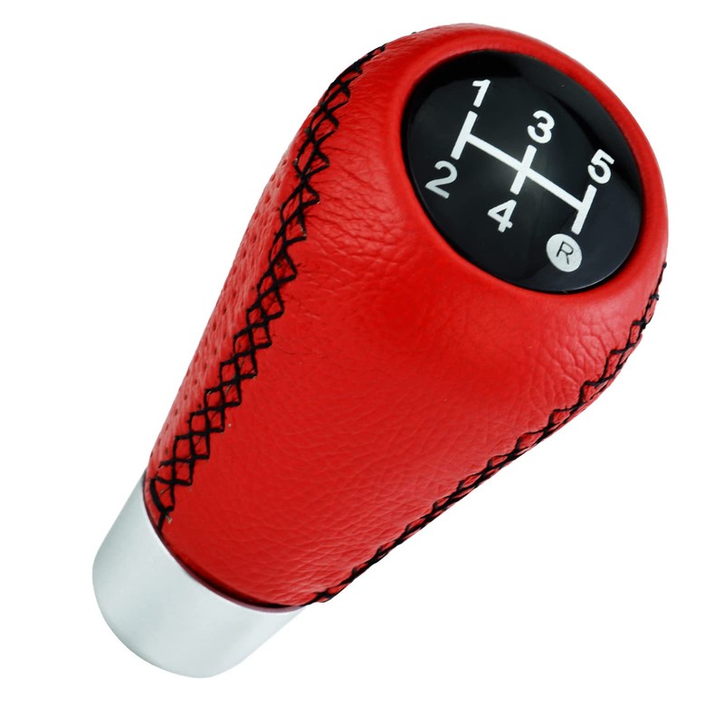 Temzzer 5 Speed Gear Knob Leather Car Shift Knob Transmission