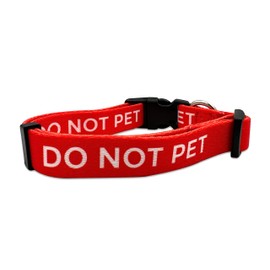 Do Not Pet Dog Collar - Prevents Accidents Warning Small Medium Large Dogs (Medium, Red)