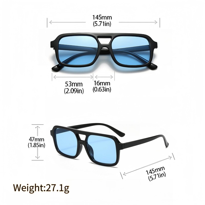 WDZAYXC Stylish Rectangular Sunglasses for Men and Women, UV Protection,