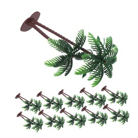 Gadpiparty 15pcs Fake Palm Trees Fish Tank Plants Plastic Green Dates Palm Tree Decor Faux Palm Tree
