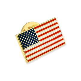 PinMart's Small Rectangle American Flag Lapel Pin with 50 Stars and 13 Stripes