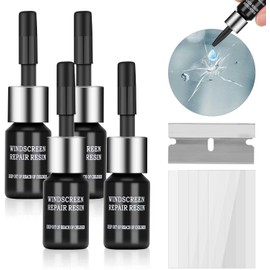 HONBQYCC Car Windshield Repair Kit (4pcs), Windshield Chip Crack Gone Repair Kit, Automotive Windscreen Tool for Fix Chips, Nano Glass Repair Fluid, Star Shaped Crack