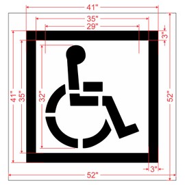 32" Legacy Handicap Stencil with 41" Solid Border - 1/8" (.125") PRO-Grade LDPE