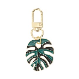 PATIKIL Plant Keychains, Enameled Keychain Cute Plant Leaf Enamel Pendant Keyring Purse Bag Accessories Car Ring Pendant for Handbag Keys, Green & Black