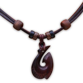 HANA LIMA Surfer Necklace Men's Leather Chain Surfer Necklace Surf Jewellery, Leather, No Gemstone