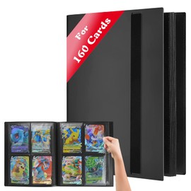 JUSONEY Trading Card Album Folder - 4 Pocket Sports Trading Card Binder for 160 Cards, Sturdy Card Holder Folders Card Collection Folder for MTG, TCG, Football, Basketball Cards - 20 Pages