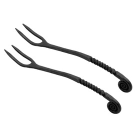 Lord Of Battles Medieval Iron Pot Fork - 10 Inch-Long Viking Tavern Style Cutlery for Recreation, Camping, Dining Hall Eating, Feasting (Set of 2)