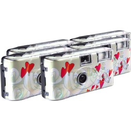 TopShot Flying Hearts Disposable Camera 27 Photos Flash 5 Pack