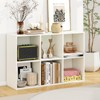 SILKYDRY 6 Cube Bookcase, 2-Tier White Bookshelf with Anti-Tipping Kits,