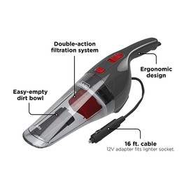 BLACK+DECKER Handheld Vacuum for Car, Corded, Grey (BDH1200NVAV)