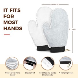 ZOMCHI 2 Pack Deep Exfoliating Glove with Dual Texture, Massage Body Scrub Gloves for Home Spa, Exfoliating Mitt for Dead Skin Removal (Gentle + Soft)