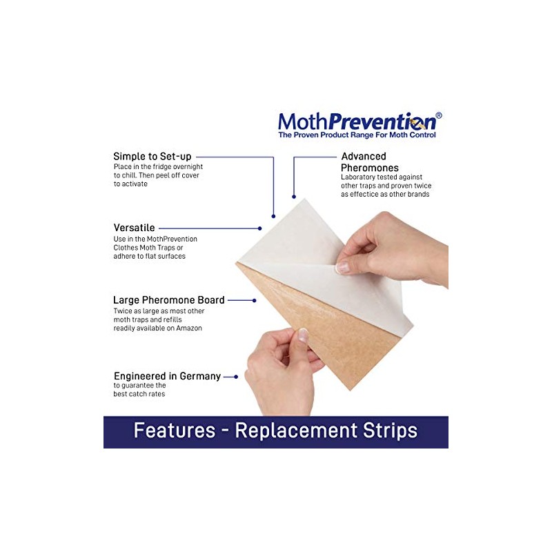 Moth Trap Replacement Strips - 6 Odor-Free Refills for Clothing