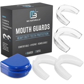 Dental Mouth Guards for Teeth Grinding & Clenching - Custom Fit Nighttime Protection Anti Teeth Grinding Guard for Sleeping for Adults & Kids - Includes 4 Total BPA Free Guards & 1 Case by M3 Naturals