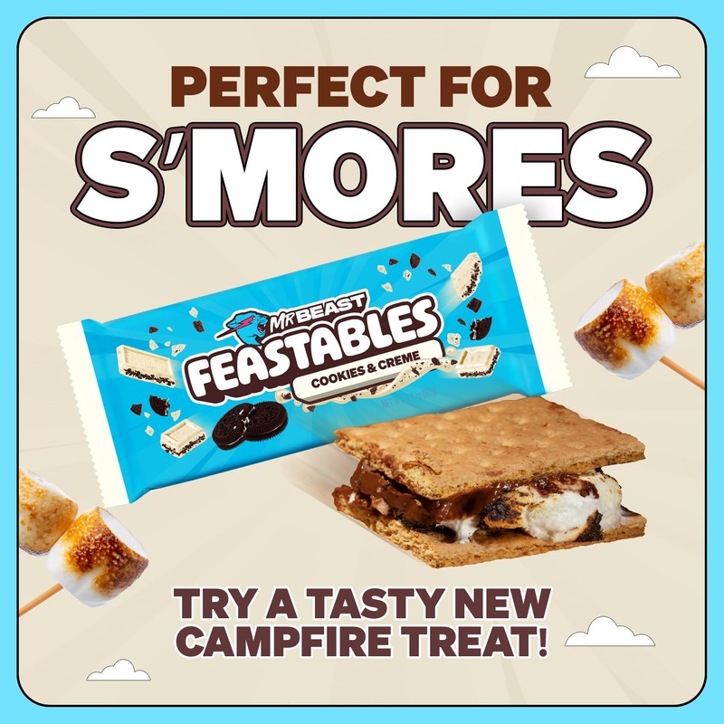 Feastables New! Cookies & Creme KING Size Chocolate Bar, 2.1oz