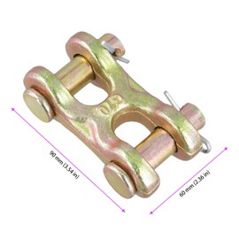 SEHOI 4 Packs 3/8 Inch Twin Clevis Link, Zinc Plated G70 Forged Chain Repair Links, Truck Trailer Tie Down Links for Trucks, Trailers, 6600 Working Load Limit