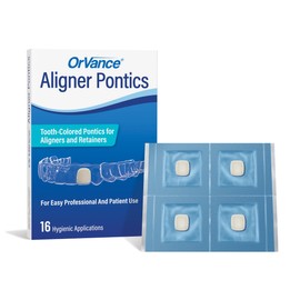 OrVance Aligner Pontics - Original (Medium) Shade (16 Count) | Temporary Tooth Replacement for Invisalign, Aligner Trays and Clear Retainers During Orthodontic Treatment