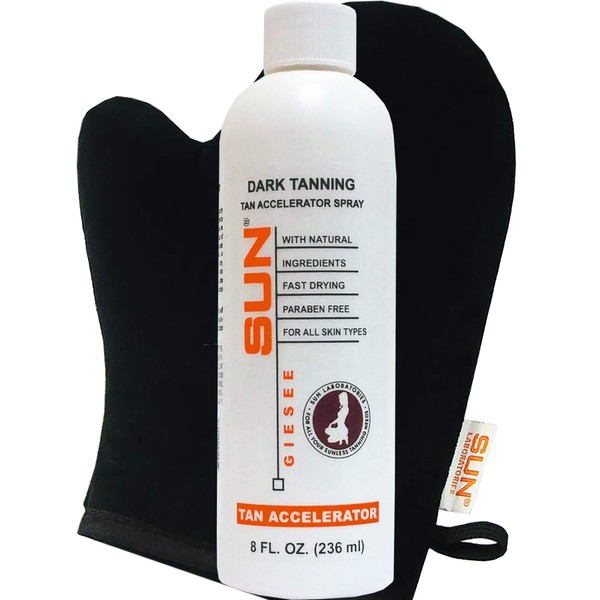 Dark Tanning Accelerator Spray 8 oz + Tanning Mitt