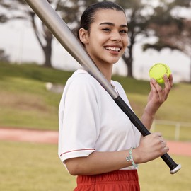 BAYLAY Softball Gifts for Teen Girls, Softball Bracelet Stuff Accessories for Women Teenage Girl Gifts Trendy Stuff Heart Initial S Bracelet Jewelry Birthday Gift for Girl Christmas Stocking Stuffers