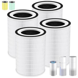 Pulluty Kilo True HEPA Replacement Filter for Afloia Air Purifier Kilo,Kilo Plus,Kilo PRO,MIRO,MIRO PRO and MORENTO MR-Kilo/Kalo,360° 3-Stage Filtration,4 Pack