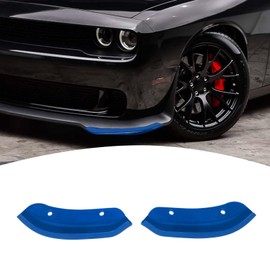 PDKLIN for Challenger Front Bumper Lip Splitter Protector Cover Trim for 2015-2023 Dodge Challenger Hellcat Blue Exterior Accessories 2pcs