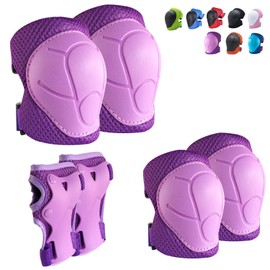 CKE Knee Pads for Kids Kneepads and Elbow Pads Toddler Protective Gear Set Kids Elbow Pads and Knee Pads for Girls Boys with Wrist Guards 3 in 1 for Skating Cycling Bike Rollerblading Scooter