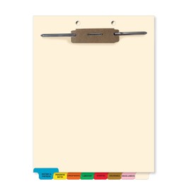 Doctor Stuff - Stock Medical Chart Fileback Divider Sets, 40 Sets of 8 Popular Healthcare Index Tabs, Bottom Tab, 8-1/2" x 11" with 1-3/4" top Flap Extension for Fasteners
