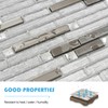 SODI MOSAIC White & Silver Glass Mosaic Backsplash Tiles, 12"