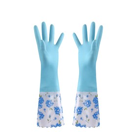 BrightGlow Rubber Cleaning Gloves, Household Gloves, Waterproof Cotton Lined Dishwashing Gloves, Kitchen Cleaning Gloves, Garden Gloves, PVC Gloves, Blue#1