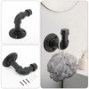 Jeasor 4-Pieces Industrial Pipe Bathroom Towel Ring Kit DIY Wall