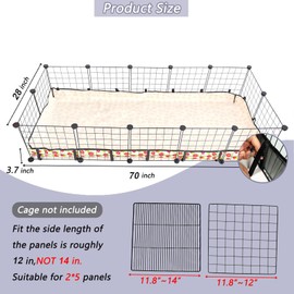 JOGEPEYO Guinea Pig Cage Liner，Washable Waterproof Oxford Cloth Cage Liners for Small Animals,Hamster Chinchilla Hedgehog Rabbit and Other Small Animals Not Include Cage (28x70 inches)