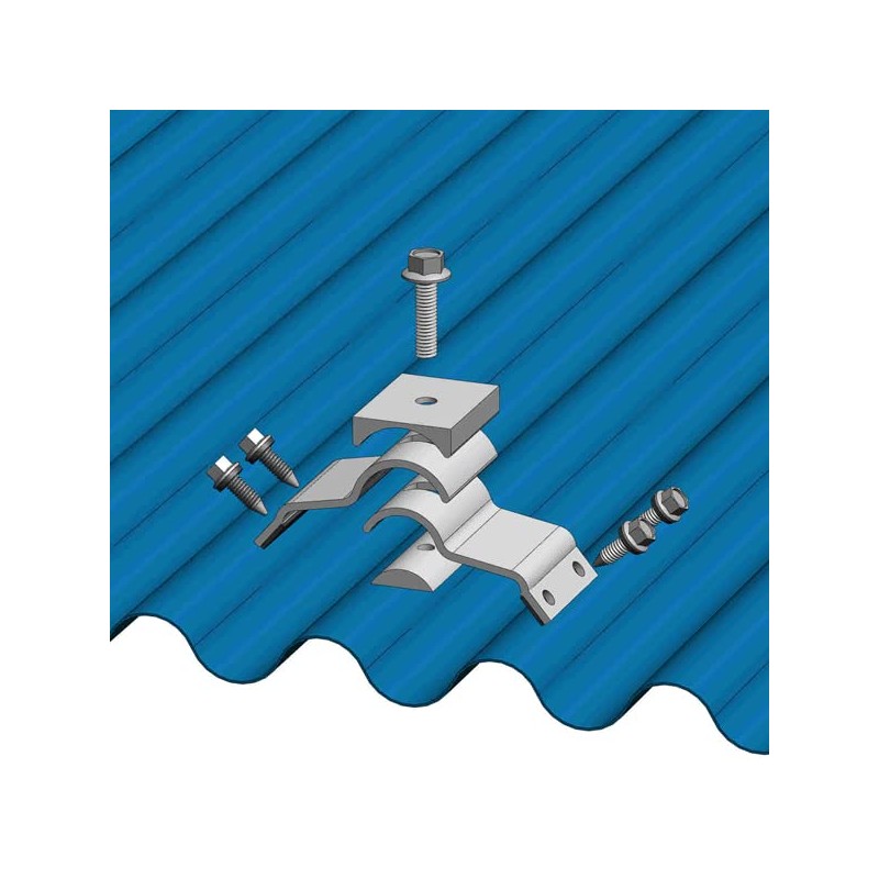 MageBracket CH Corrugated Metal Roof Mounting Racking Rib Bracket Clamp