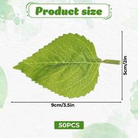 Xthrotsenk 50 pcs Artificial Green Leaves Bulk Greenery Leave Fake Sunflower Leaves Plant Jungle Leave Decorations for DIY Wedding Bouquets Wreaths Decor