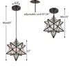 DANSEER Seeded Glass Shade Industrial Moravian Star Light Pendant Lighting