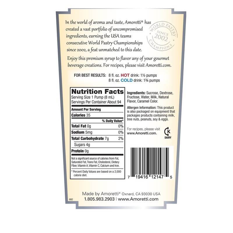 Amoretti Premium Syrup, Crema Di Irish Cream, 25.4 Ounce