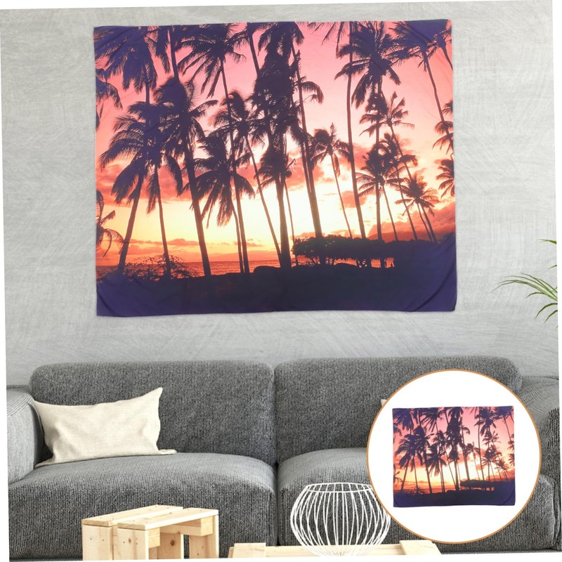 Operitacx 1Set Creative Summer Beach Tree Wall Tapestry Vibrant Hawaiian